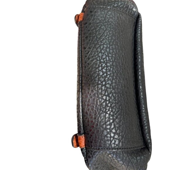 Sharif Black Brown Textured Leather Crossbody Shoulder Bag Wristlet Handbag New - Picture 7 of 15